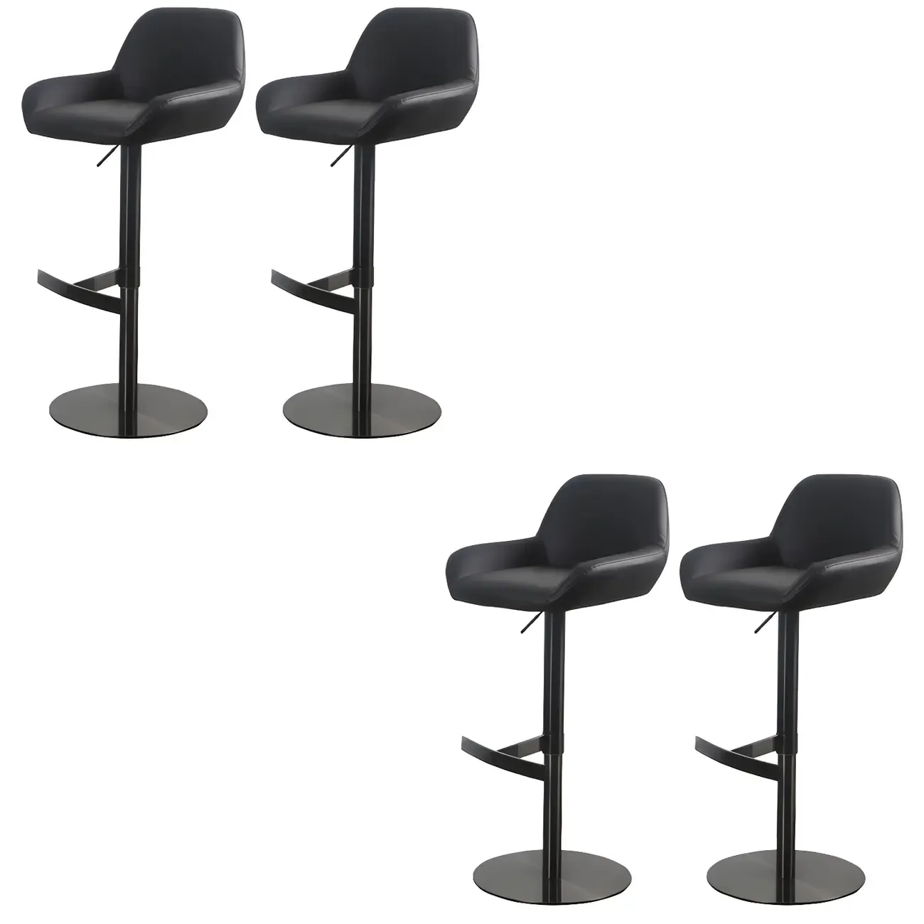 Glossy Metal Bucket Swivel Adjustable Bar Stools