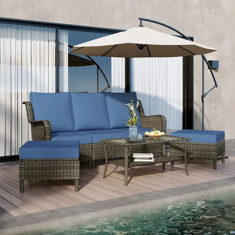 Patio Furniture Set Outdoor Conversation Sofa 6 Pieces