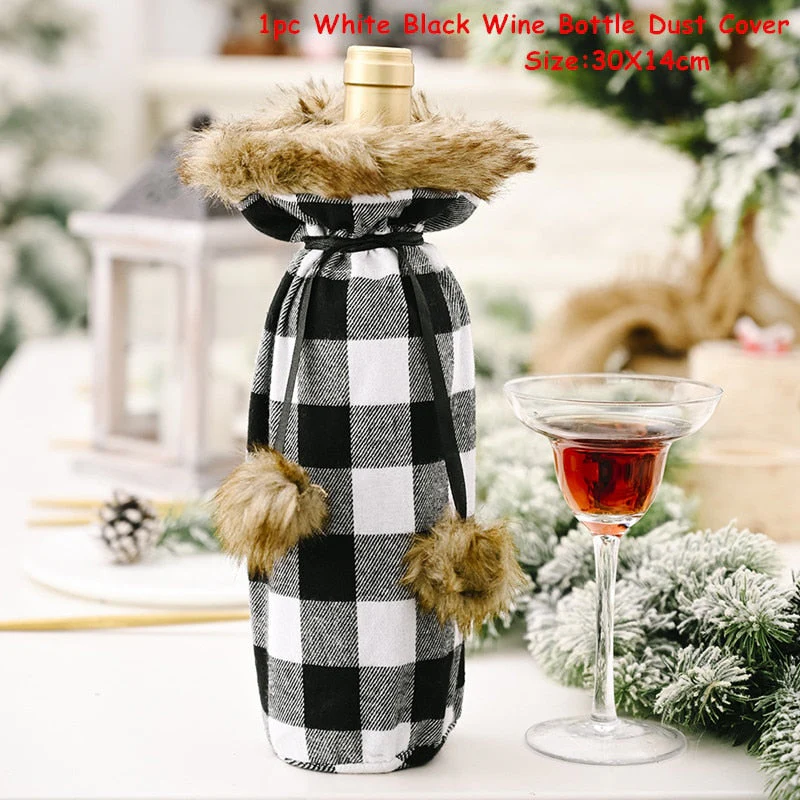 HULIANFU   Xmas Wine Bottle Dust Cover Noel Navidad Christmas Decoration for Home Dinner Decor Christmas Gift Tree Ornament New Year 2026 - Deanwangkt