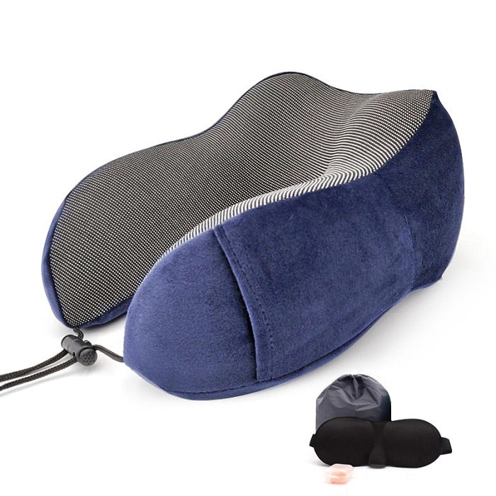 HULIANFU U Shaped Memory Foam Neck Pillows Soft Slow Rebound Space Travel Pillow Massage Neck Cervical Healthcare Bedding Drop Shipping - Deanwangkt