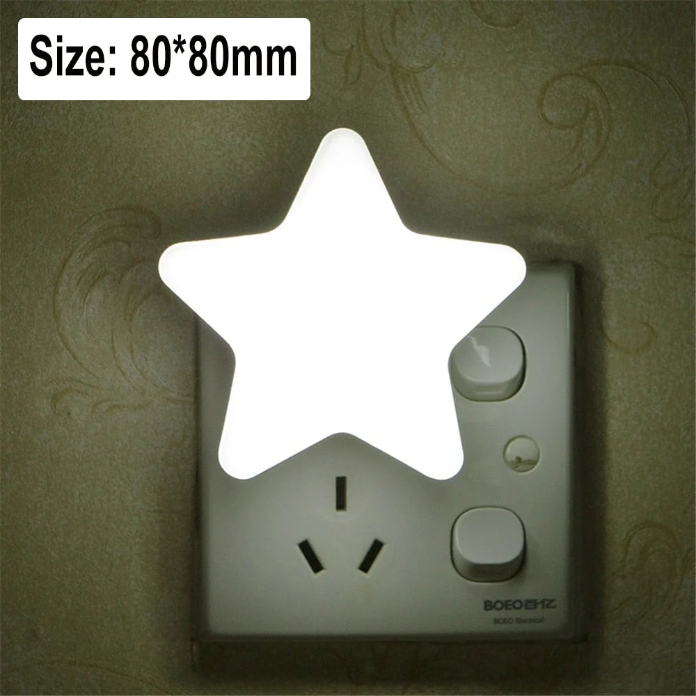 HULIANFU Sensor Control Mini Star Moon LED Light EU/US Plug Night Lamp for Bedside Lamp Baby Bedroom Children  Room Sleeping Decoration - Deanwangkt
