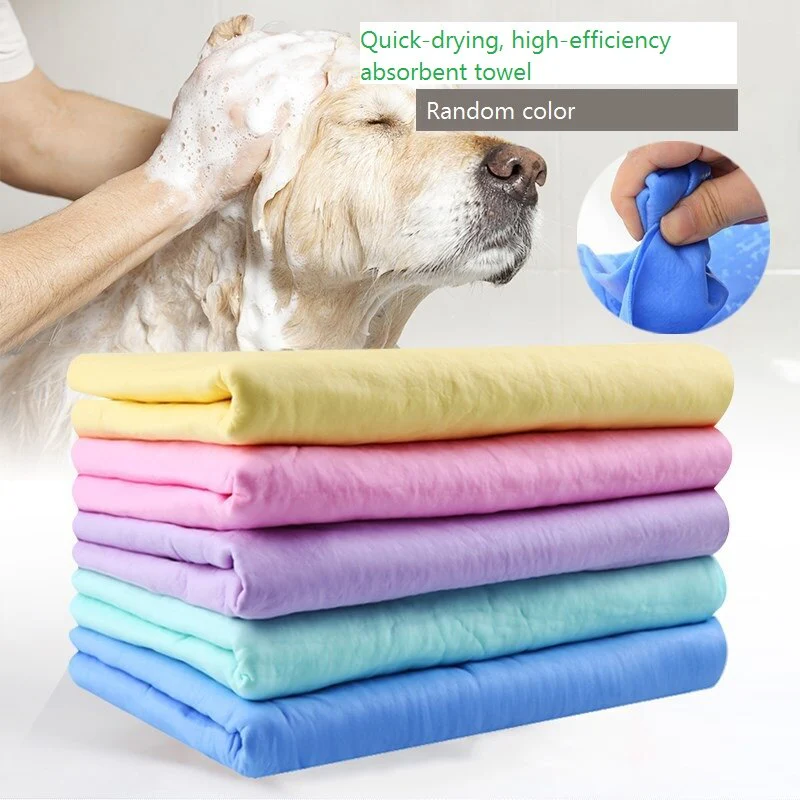 HULIANFU Rapid Water Absorption Pet Dog Cat Bath Towel Soft Cleaning Wipes Magic Hair Dry PVA Multifunction for House Car Pet Towel - Deanwangkt