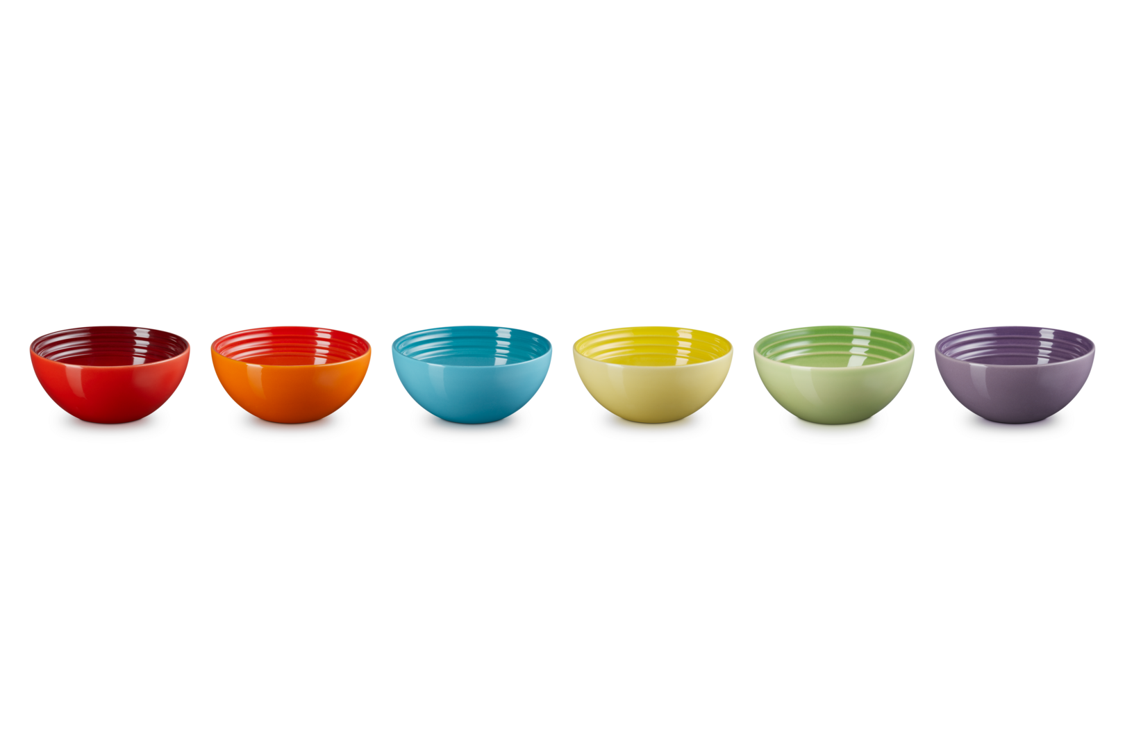 Stoneware Rainbow Set of 6 Snack Bowls