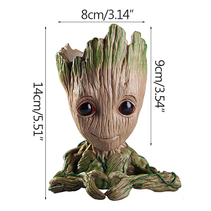 HULIANFU Strongwell Home Decoration Flower Vase Miniature Model Succulent Flower Pots Desktop Display Figurines Baby Groot Artware Gifts - Deanwangkt