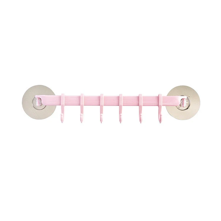 HULIANFU Strong Adhesive Wall Rack Suction Cup 6 Hooks Towel Bathroom Kitchen Holder Sucker Hanger Bathroom Powerful Hook Storage Rack - Deanwangkt