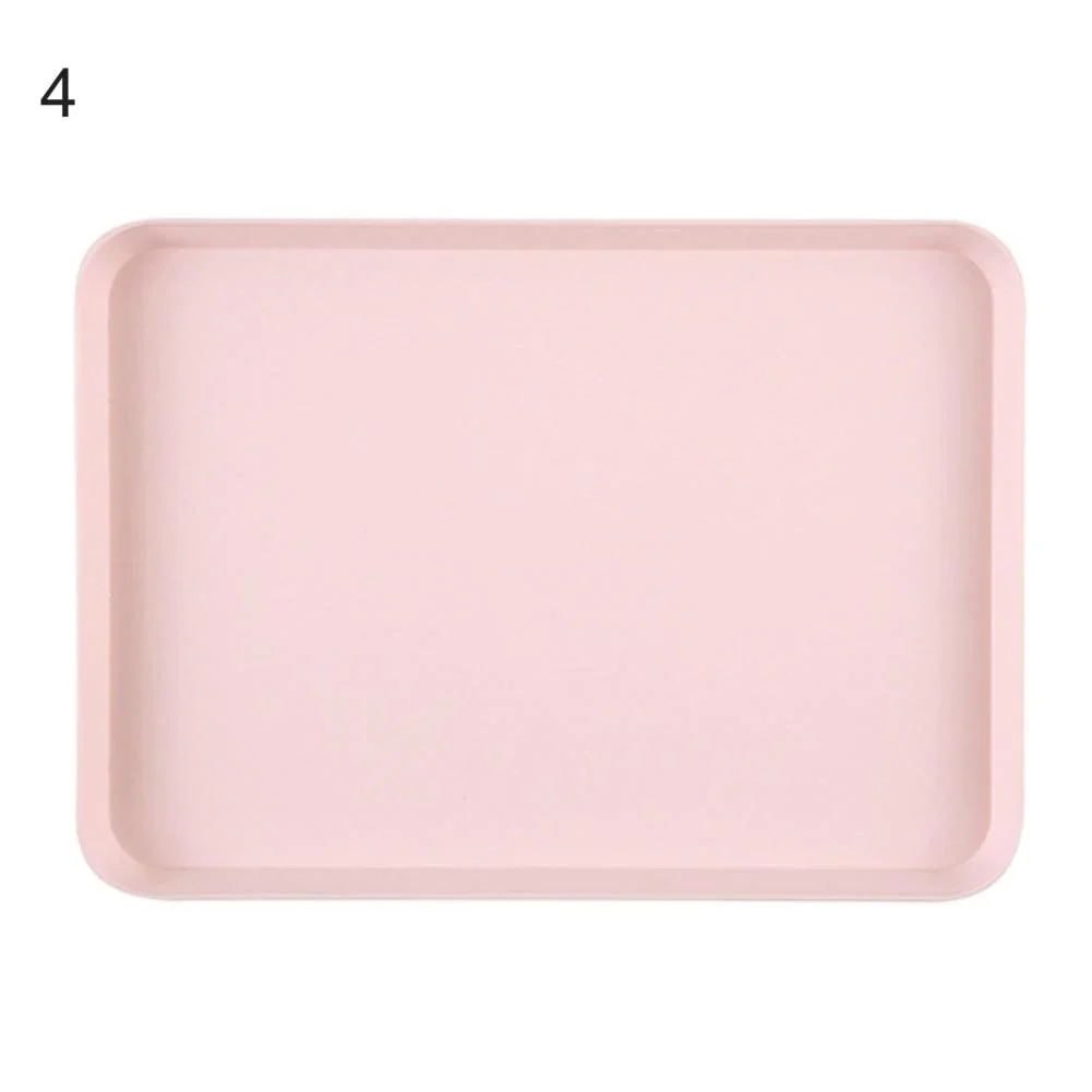 HULIANFU Nordic Simple Rectangular Fruit Dessert Plastic Storage Tray Kitchen Supplies Fruit Plate Restaurant Hotel Bread Pans Tray - Deanwangkt