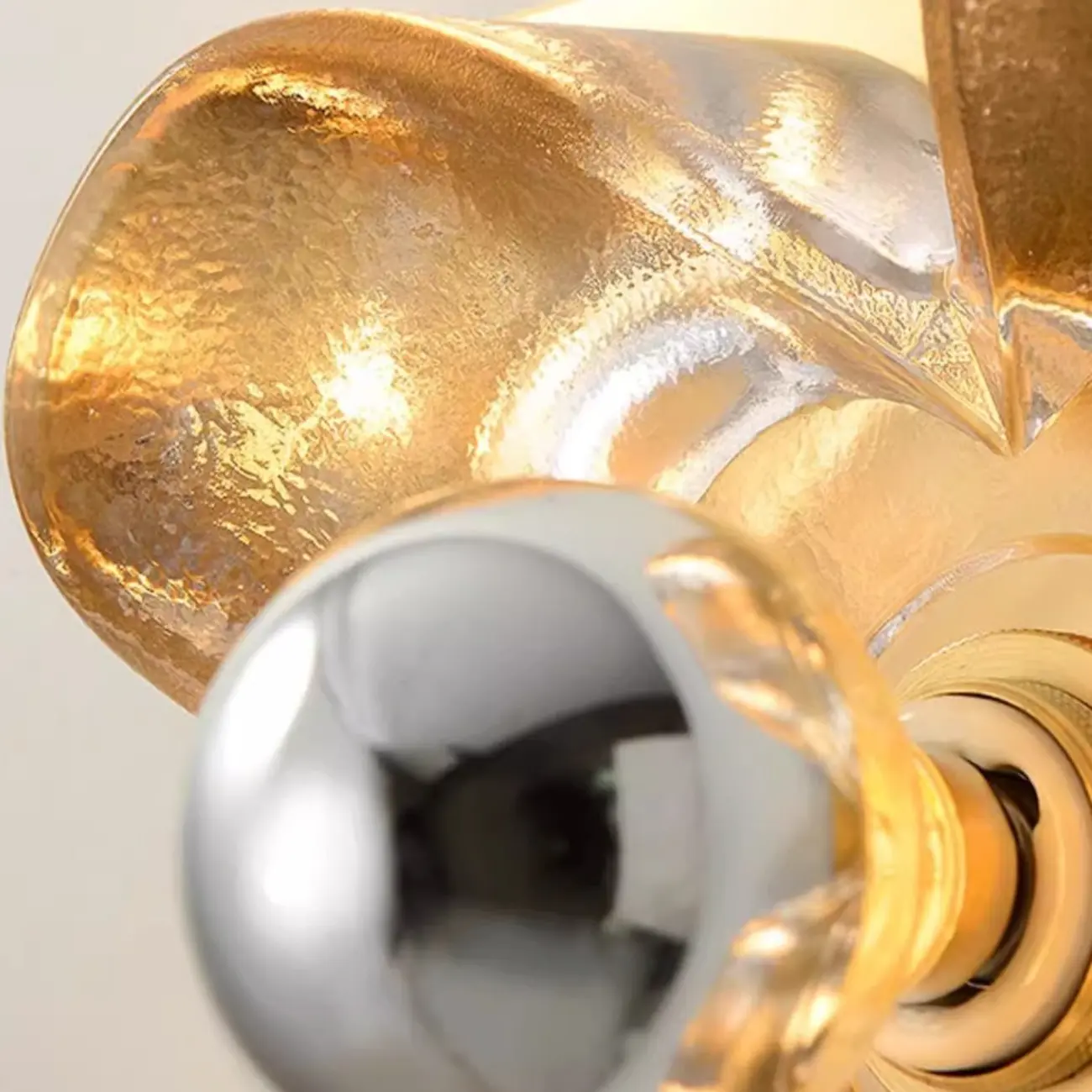 Modern Elegant Glass LED Vanity Light with Flower Design