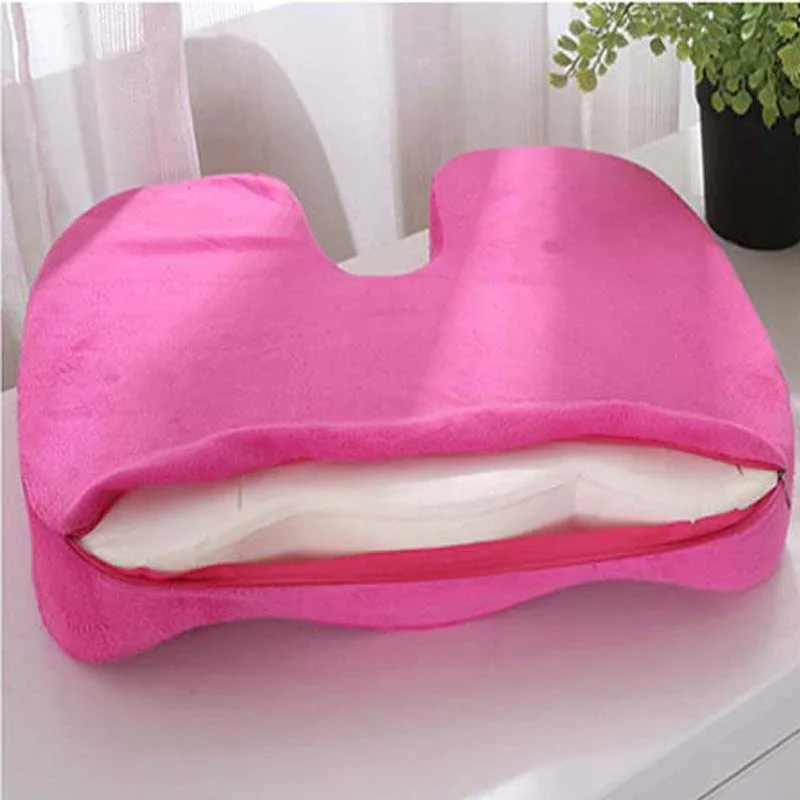 HULIANFU Orthopedic Booster Seat Cushion Memory Foam Chair Massage Pad Office Back-rest Pad Driver Pilot Headrest - Deanwangkt