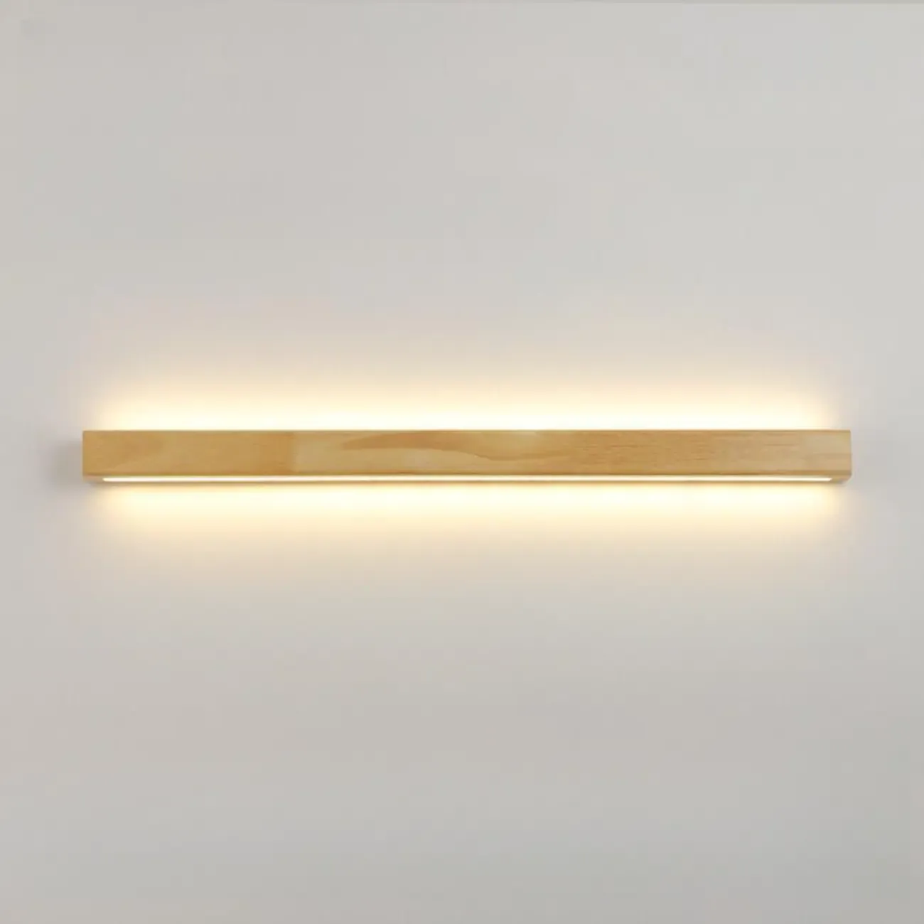 Modern Linear Wood LED Vanity Lights with Dual Shade