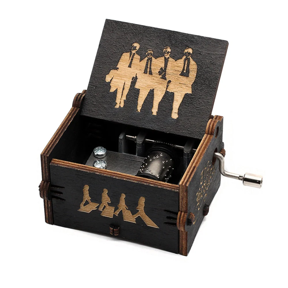 HULIANFU  Wooden Hand Crank Music Box Magic School Game Jurassic Park Godfather Children  Holiday Gift Christmas New Year Gift - Deanwangkt