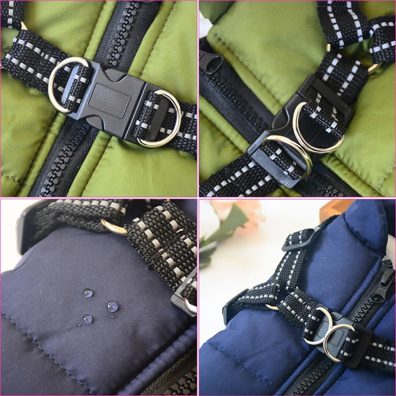 HULIANFU Pet Harness Vest Clothes Puppy Clothing Waterproof Dog Jacket Winter Warm Pet Clothes For Small Dogs Shih Tzu Chihuahua Pug Coat - Deanwangkt