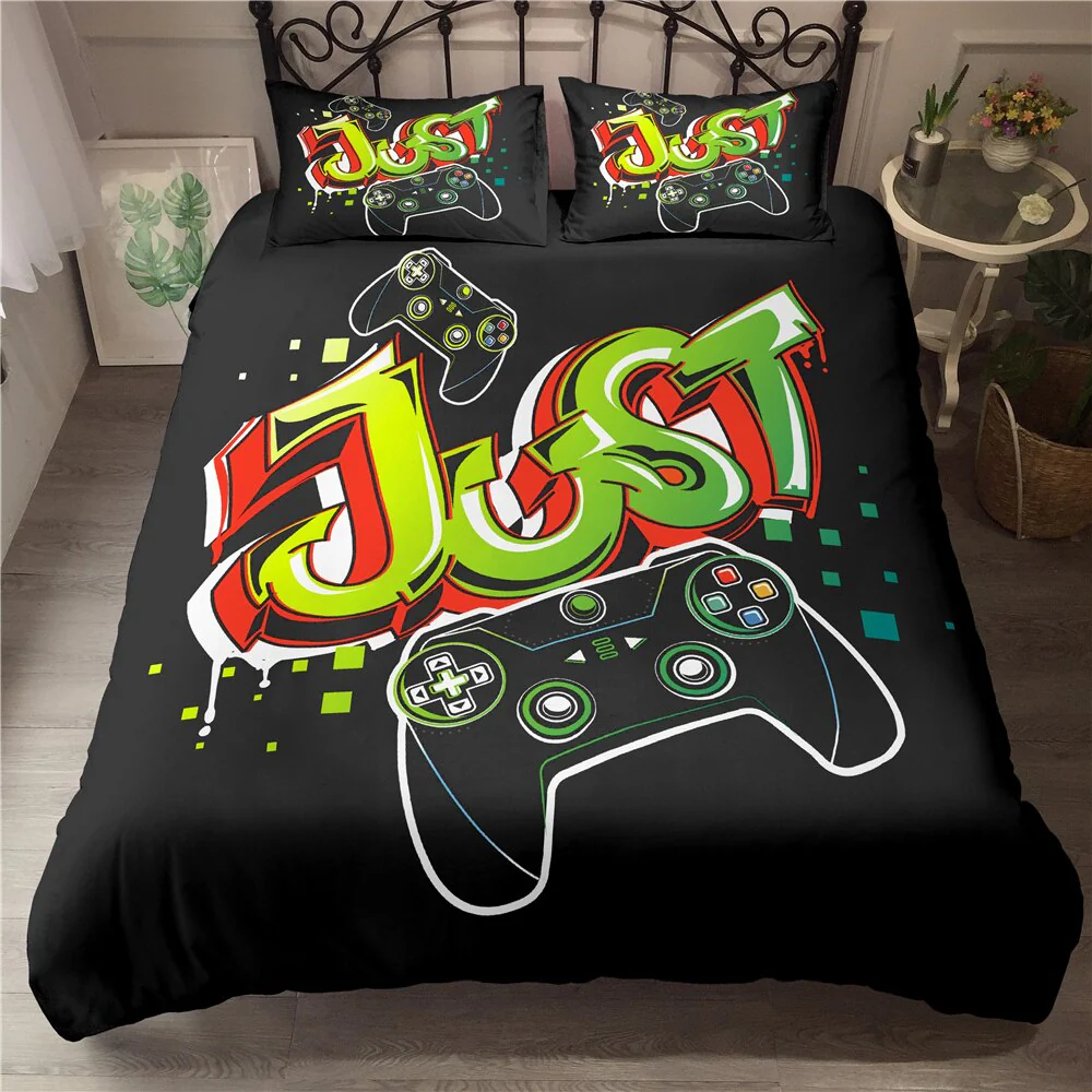 HULIANFU 3D Printed Bedding Set Unisex Adults Teens Game Queen King Single Duvet Cover With Pillowcase Bedclothes - Deanwangkt