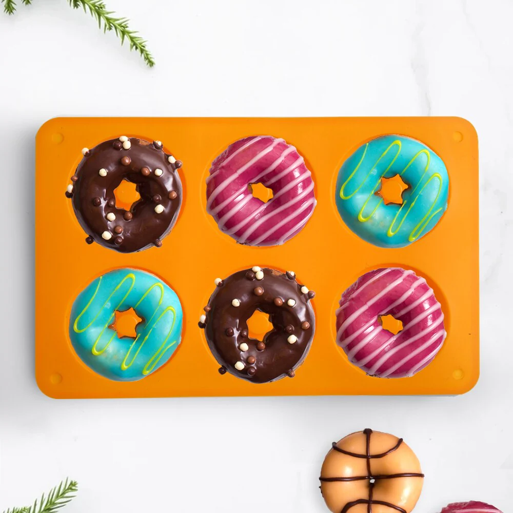 HULIANFU Silicone Donut Mold Baking Pan Non-Stick Baking Pastry Chocolate Cake Dessert DIY Decoration Tools Bagels Muffins Donuts Maker - Deanwangkt