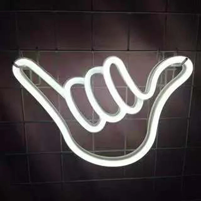 HULIANFU Night Ligh USB Powered Banana Cactus Pineapple Coconut Tree Love Popsicle Hello Rose Led Backplane Neon Lights for Bedroom Decor - Deanwangkt