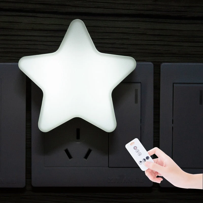 HULIANFU Star Shape Lamp LED Night Lights Bedside Wall Lamp Remote Sensor Control Cartoons Sleeping Light Nursery Children  Bedroom Lamp - Deanwangkt