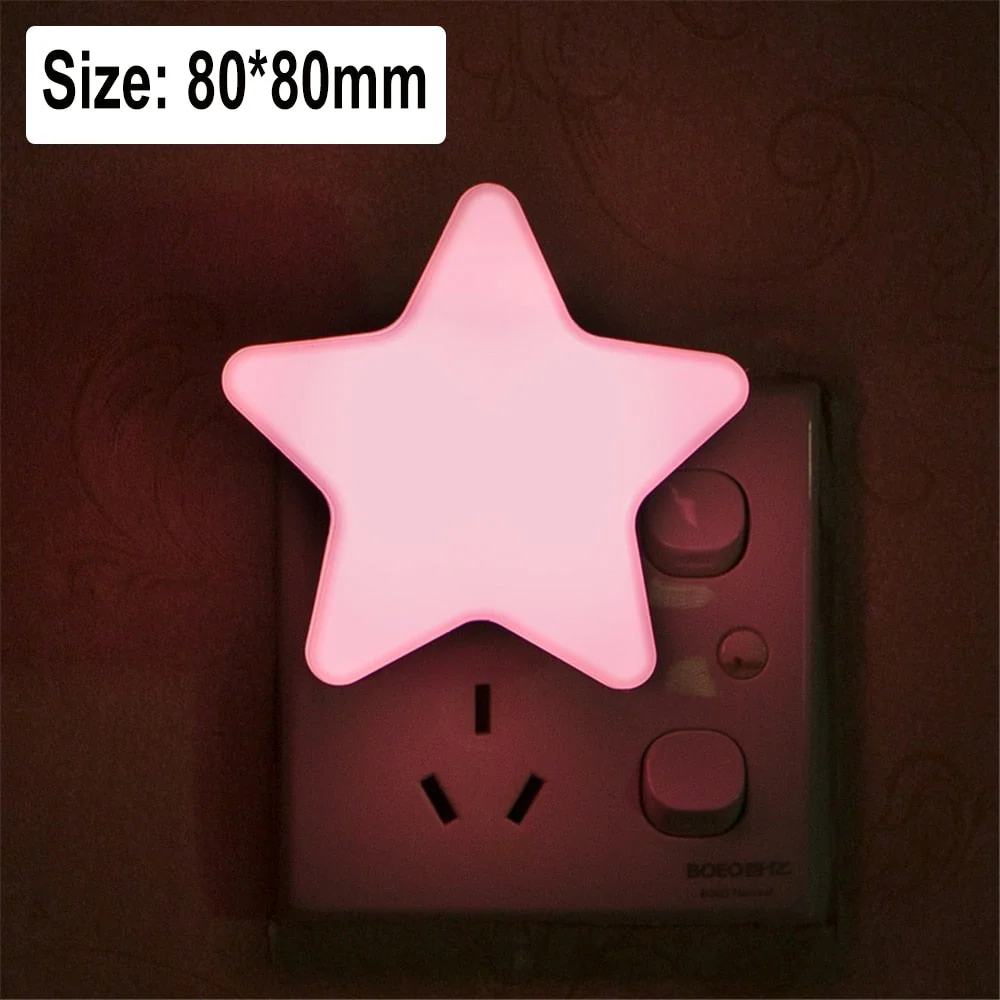HULIANFU Sensor Control Mini Star Moon LED Light EU/US Plug Night Lamp for Bedside Lamp Baby Bedroom Children  Room Sleeping Decoration - Deanwangkt