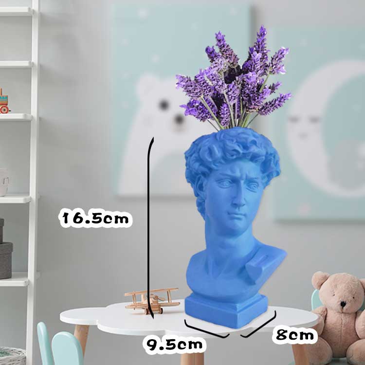 HULIANFU W&G Nordic Vase Home Decor Vase Creative Human Head Portrait Flower Vases Room Decoration Resin David Flower Vase Room Decor - Deanwangkt