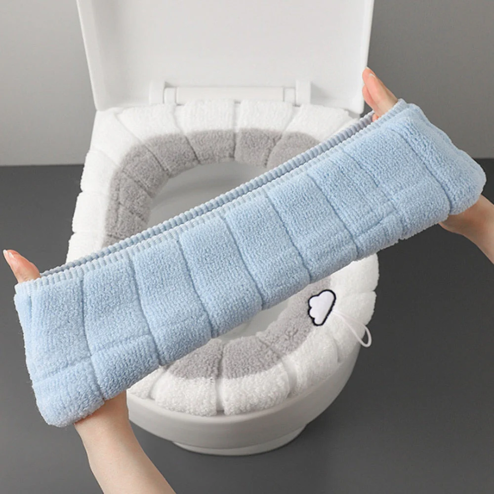 HULIANFU Universal Four Seasons Thickened Househol Soft Mat Autumn Winter Toilet Cover Toilet Seat Cushion Thick Plush Warm Pads - Deanwangkt