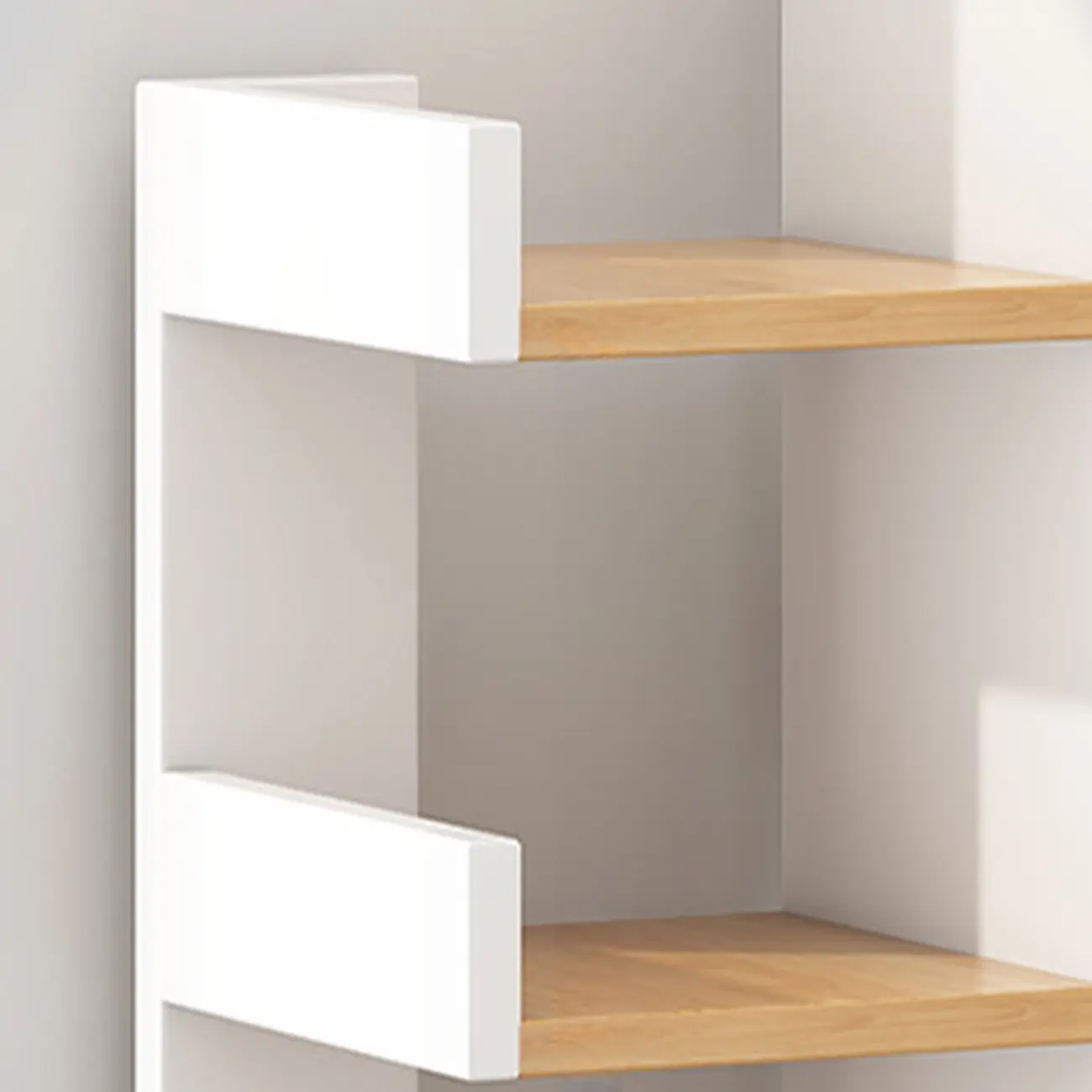 Modern Open Back 9 Shelves White Wooden Bookshelf