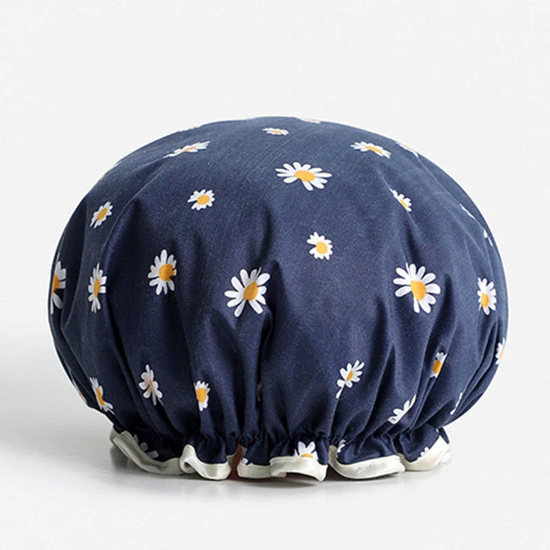 HULIANFU Women Hair Cap Hat Supplies Bathroom Double Layer Shower Waterproof Thick Cover Accessories - Deanwangkt
