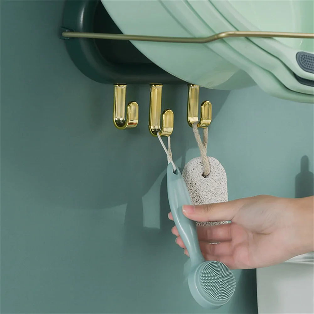 HULIANFU No-punch Basin Stand With Hooks Cute Cloud-shaped Storage Rack Multi-function Foldable Waterproof Bathroom Kitchen Organizer - Deanwangkt