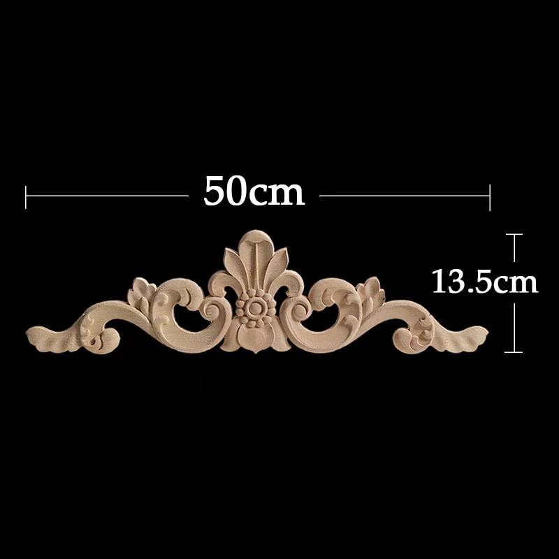 HULIANFU Long Rose Flower Exquisite Carving Natural Wood Appliques Furniture Wooden Mouldings Wmqe Vintage Unpainted Decoration Decal - Deanwangkt