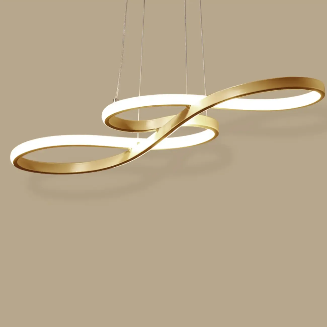 Modern White Linear LED Island Pendant Light with Multi Dimming