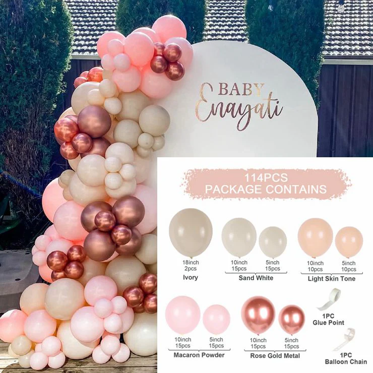 HULIANFU Macaron Pink Balloon Garland Arch Kit Wedding Birthday Party Decoration Kids Globos Rose Gold Confetti Latex Ballon Baby Shower - Deanwangkt