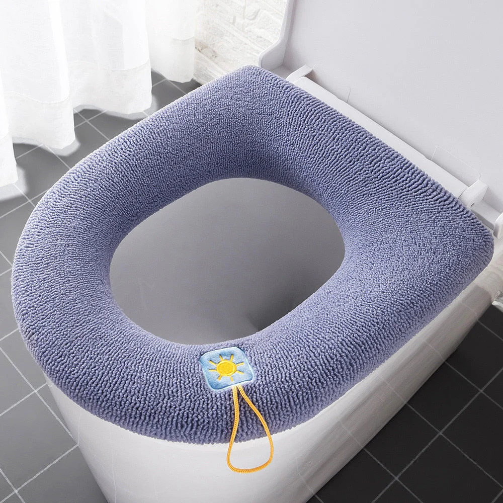 HULIANFU Universal Four Seasons Thickened Househol Soft Mat Autumn Winter Toilet Cover Toilet Seat Cushion Thick Plush Warm Pads - Deanwangkt