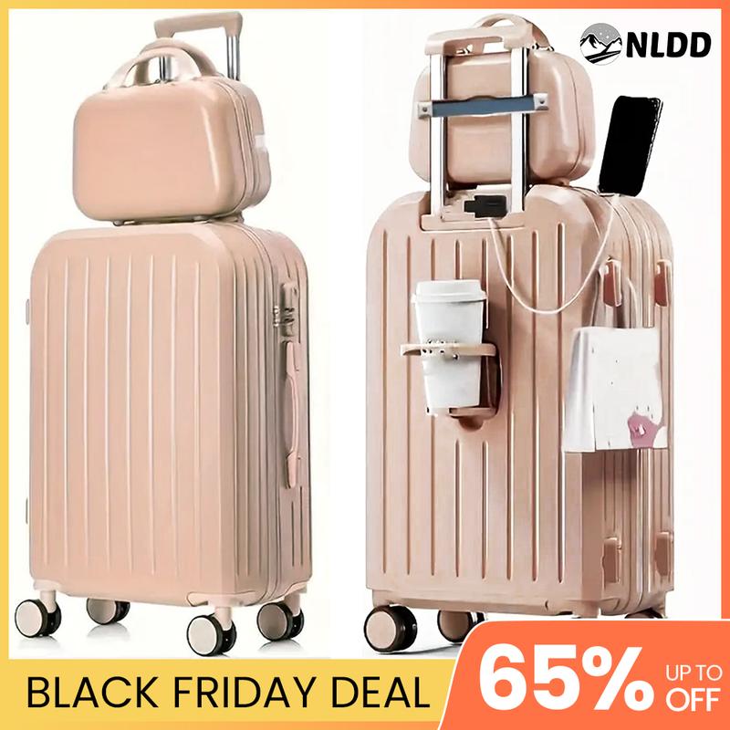 NLDD 20-inch 2 Piece ABS+PC Hardshell Luggage Set in Classic Design, Elegant and Durable Suitcases, Luggage with one handbag set, Cabin Size Travel Essentials Luxury