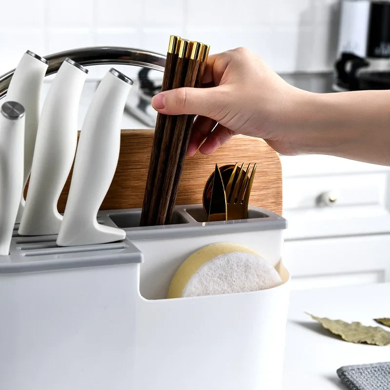 HULIANFU Multifunctional Knife Holder Cutting Board Integrated Kitchen Supplies Storage Rack Chopsticks Pot Cover Knife Holder Pot Cover - Deanwangkt