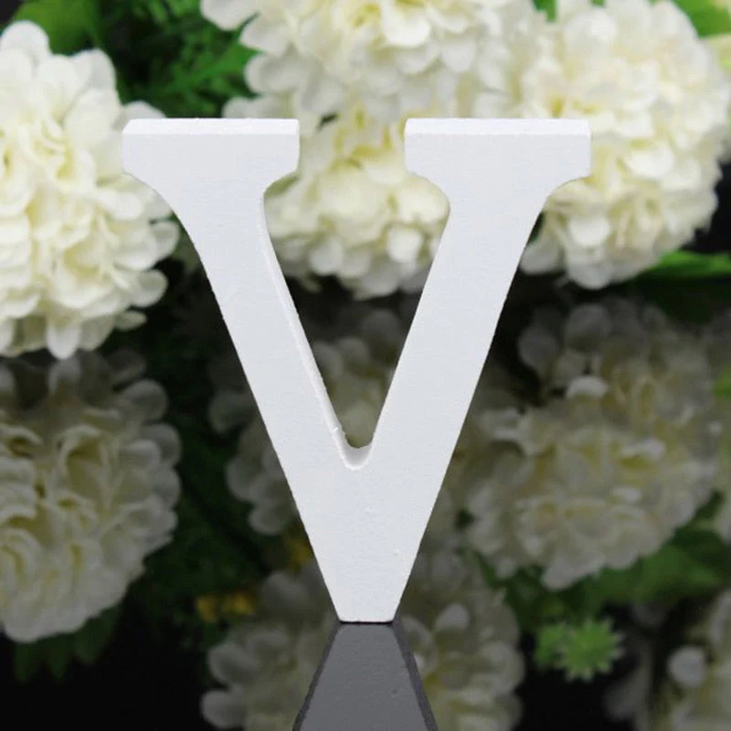 HULIANFU White Wood Letter Alphabet DIY Personalised Name Design Art Crafts Free Standing Xmas Birthday Wedding Party Home Decoration - Deanwangkt