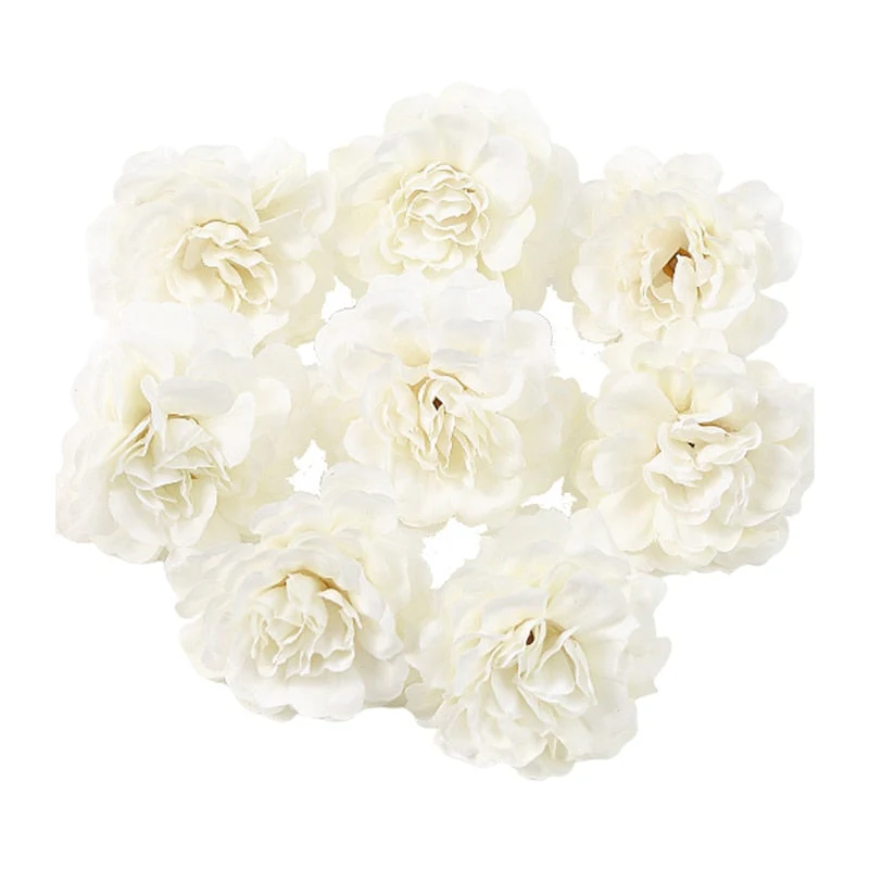 HULIANFU Silk Rose Artificial Flowers 5cm Fake Flowers Head For Home Decor Bedroom Wedding Marriage Decoration DIY Bride Wreath Accessory - Deanwangkt