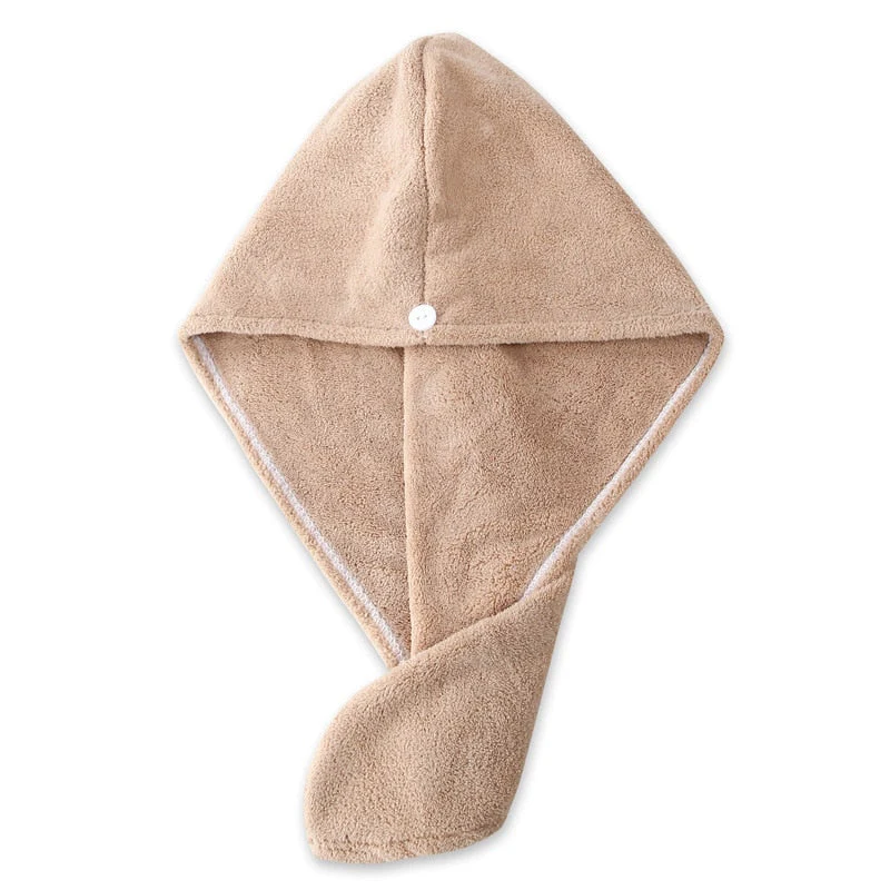 HULIANFU Women Hair Drying Hat Quick-dry Hair Towel Cap Hat Bath Hat Microfiber Solid Towel Cap Super Absorption Turban Hair Dry Cap - Deanwangkt