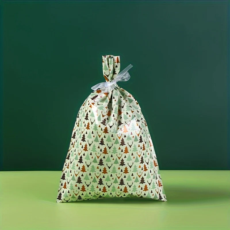 15pcs Christmas Gift Bag Set - Festive & Reusable, Assorted Styles with Drawstring Closure for Holiday Presents - Deanwangkt
