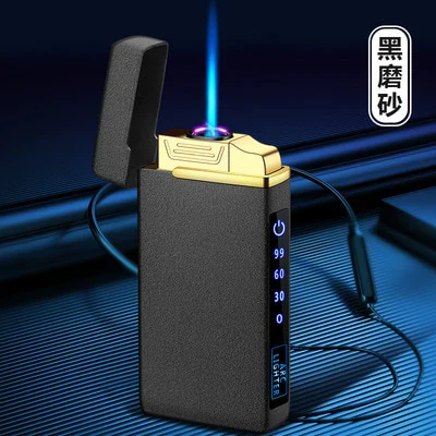 HULIANFU New Windproof Metal Dual Plasma Arc Lighter Jet USB Torch Lighter Gas Electric Butane Chargeable Pipe Cigar Lighter Gadgets - Deanwangkt