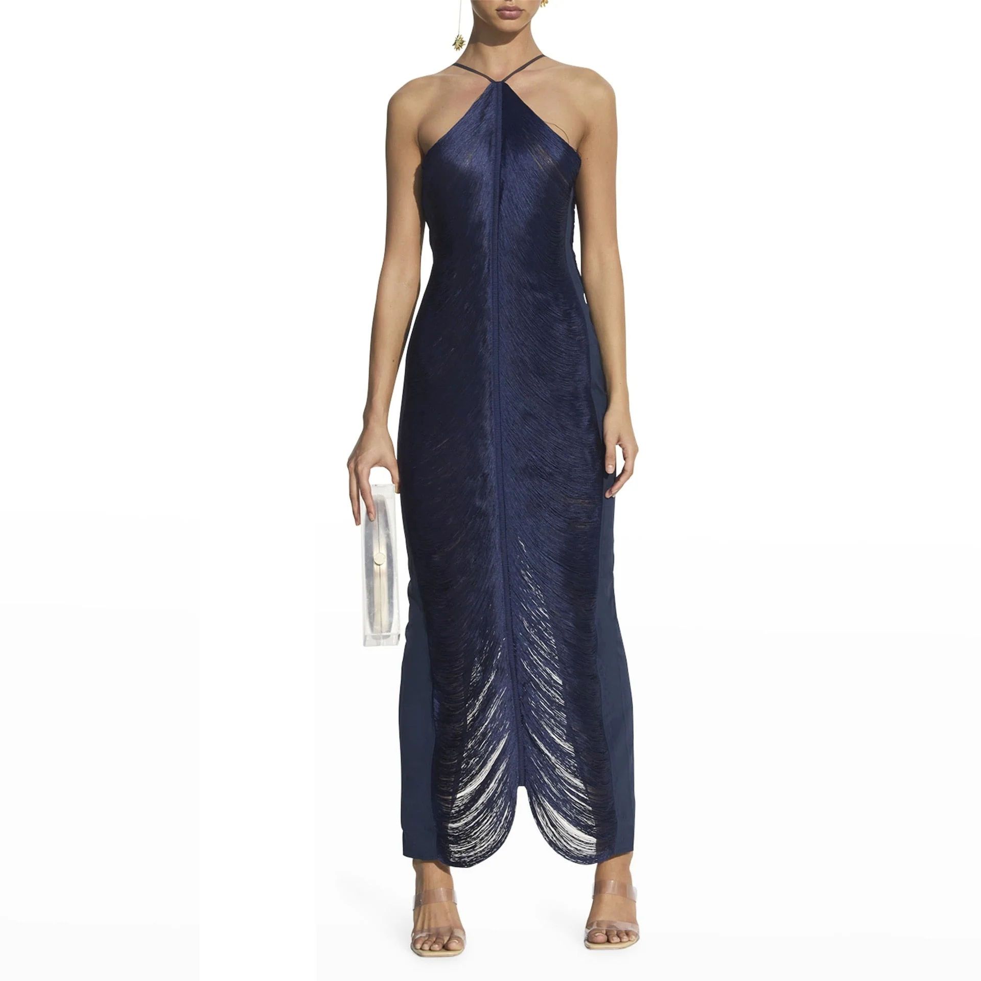 Backless Maxi Dress Sexy tassel Spaghetti Strap Slim Dress For Women Long Club Party Beach Dress Cover-ups Summer Outfits - Deanwangkt