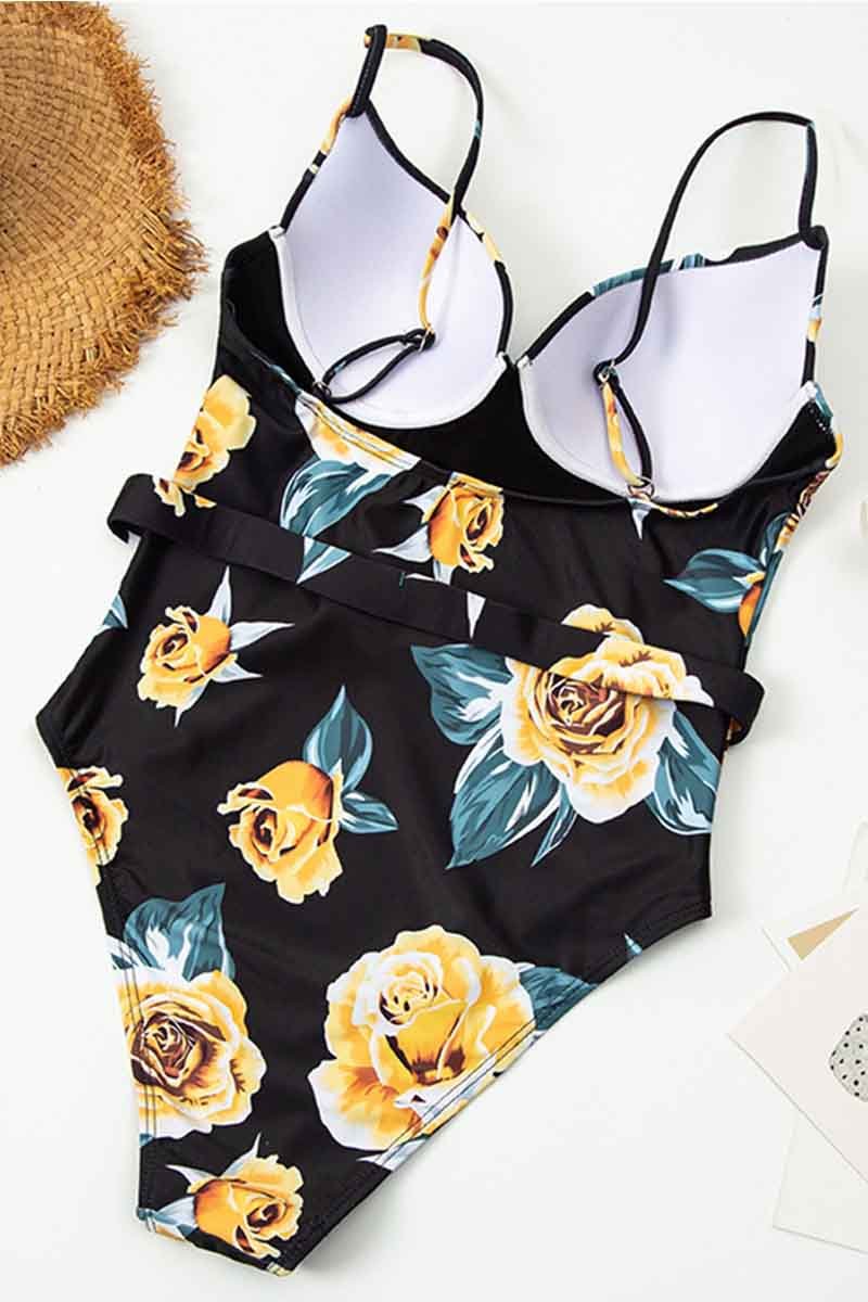 hulianfu Bicolor Belt Swimsuit(5 colors) - Deanwangkt