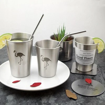 HULIANFU NorthernEurope Ins Industry Style 304 Stainless Steel Spray Paint Beer Cup Cold Water Drinks Cup Household Office Use Gargle Cup - Deanwangkt