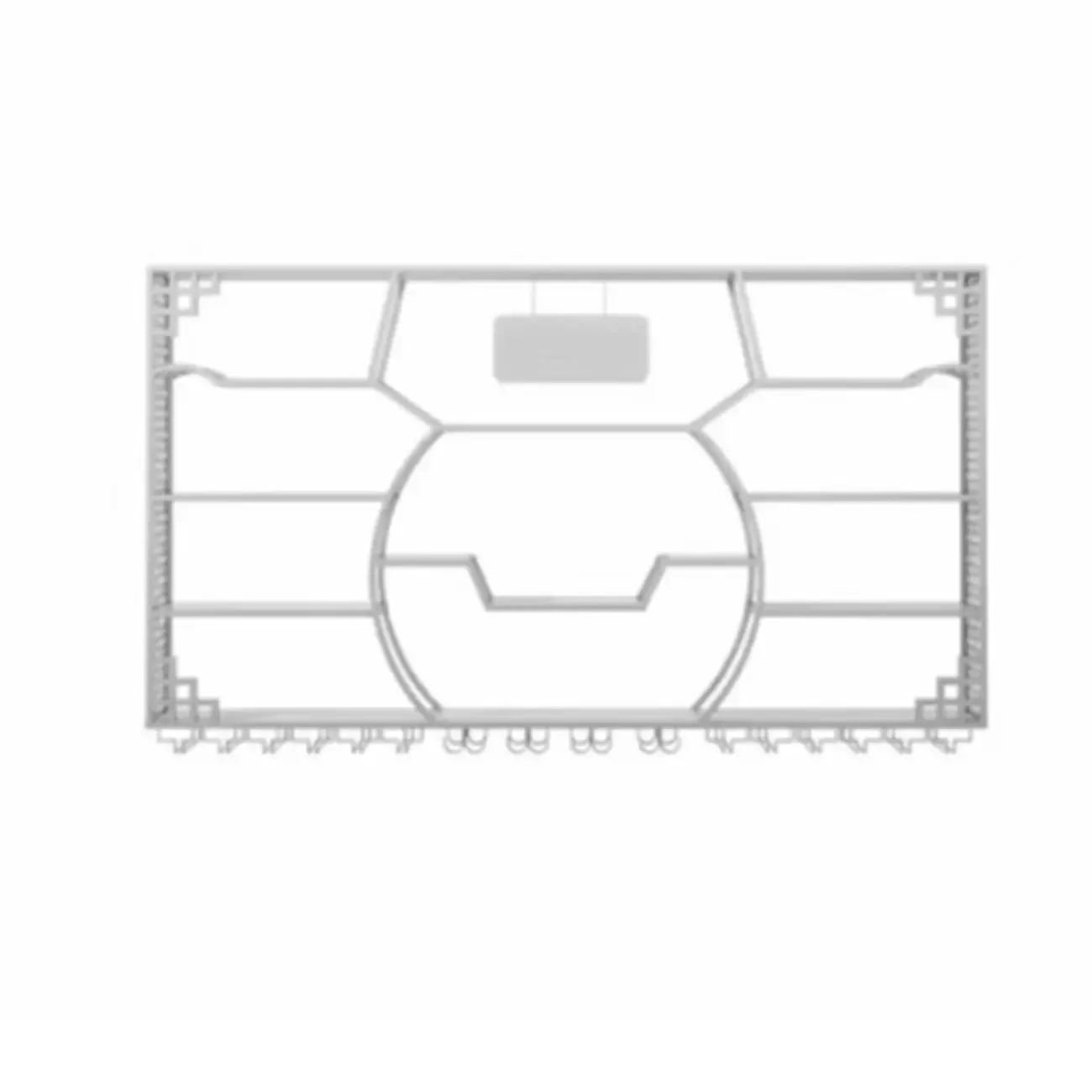 Multi-Shelf Gold Metal Wall-Mounted Wine & Glass Rack