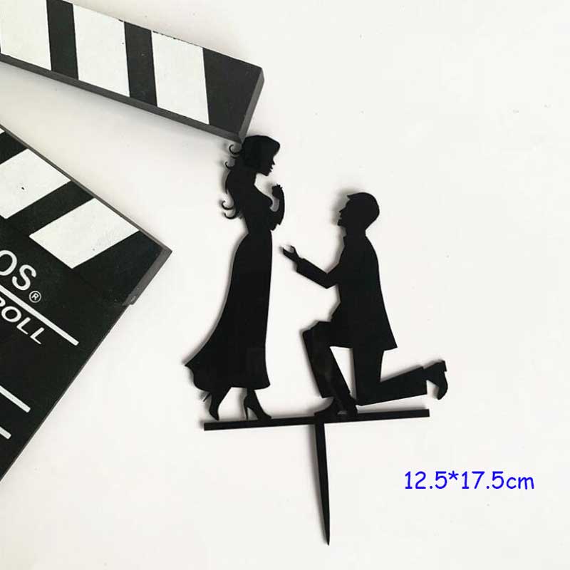HULIANFU Wedding Cake Topper Acrylic Bride to be Cake Decorations Mariage Anniversary Birthday Party Baking Dessert Cake Top Flag Cupcake - Deanwangkt