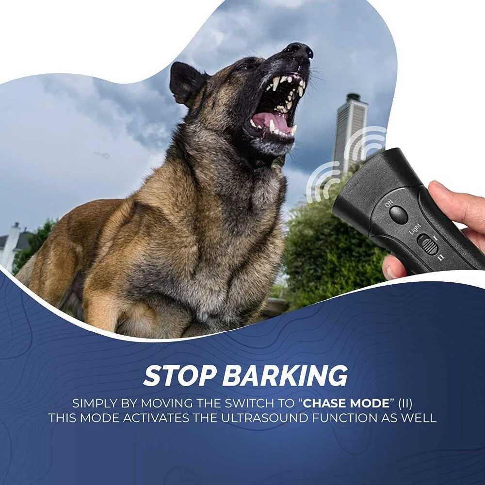 HULIANFU Pet Dog Repeller Anti Barking Stop Bark Training Device Trainer LED Ultrasonic Anti Barking Ultrasonic Without Battery - Deanwangkt