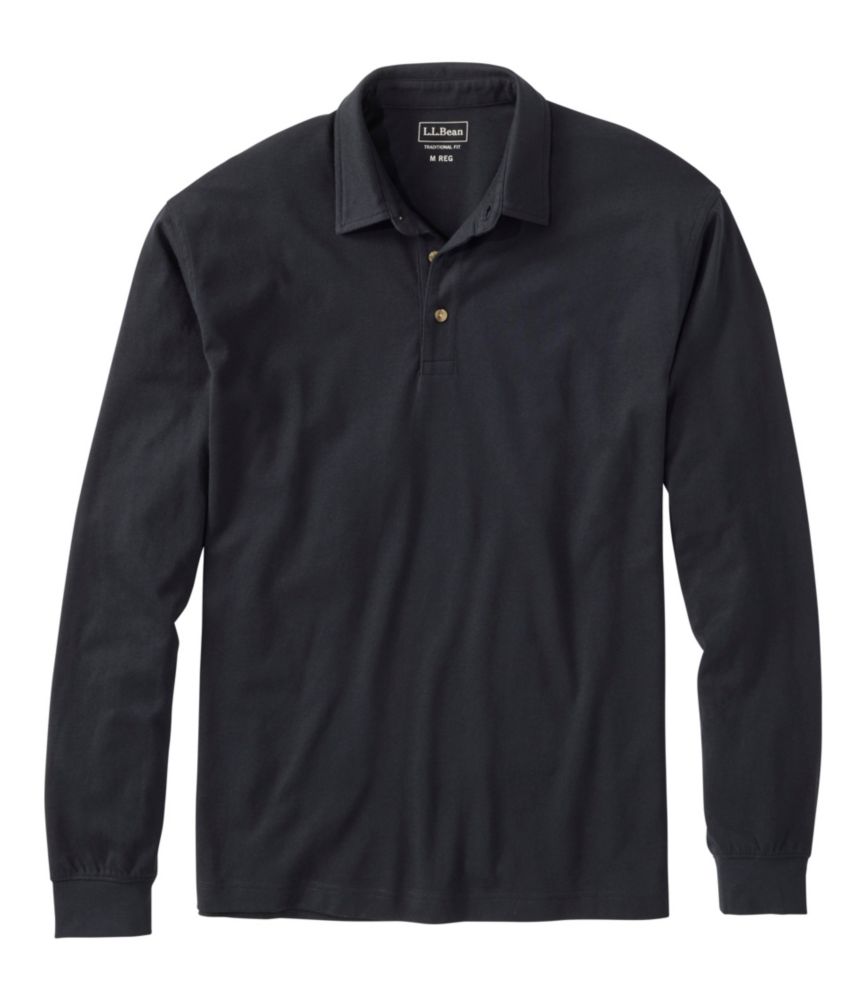 Men's Carefree Unshrinkable Polo, Long-Sleeve, Without Pocket