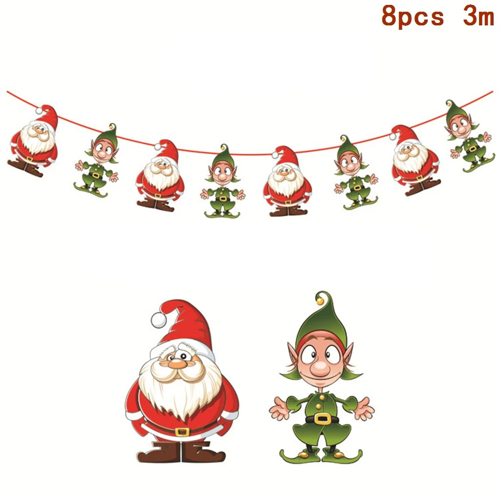 HULIANFU Wooden Christmas Door Wreath Oranments Wall Xmas Dec Merry Christmas Decor For Home  Happy New Year Naviidad Door Wreath - Deanwangkt
