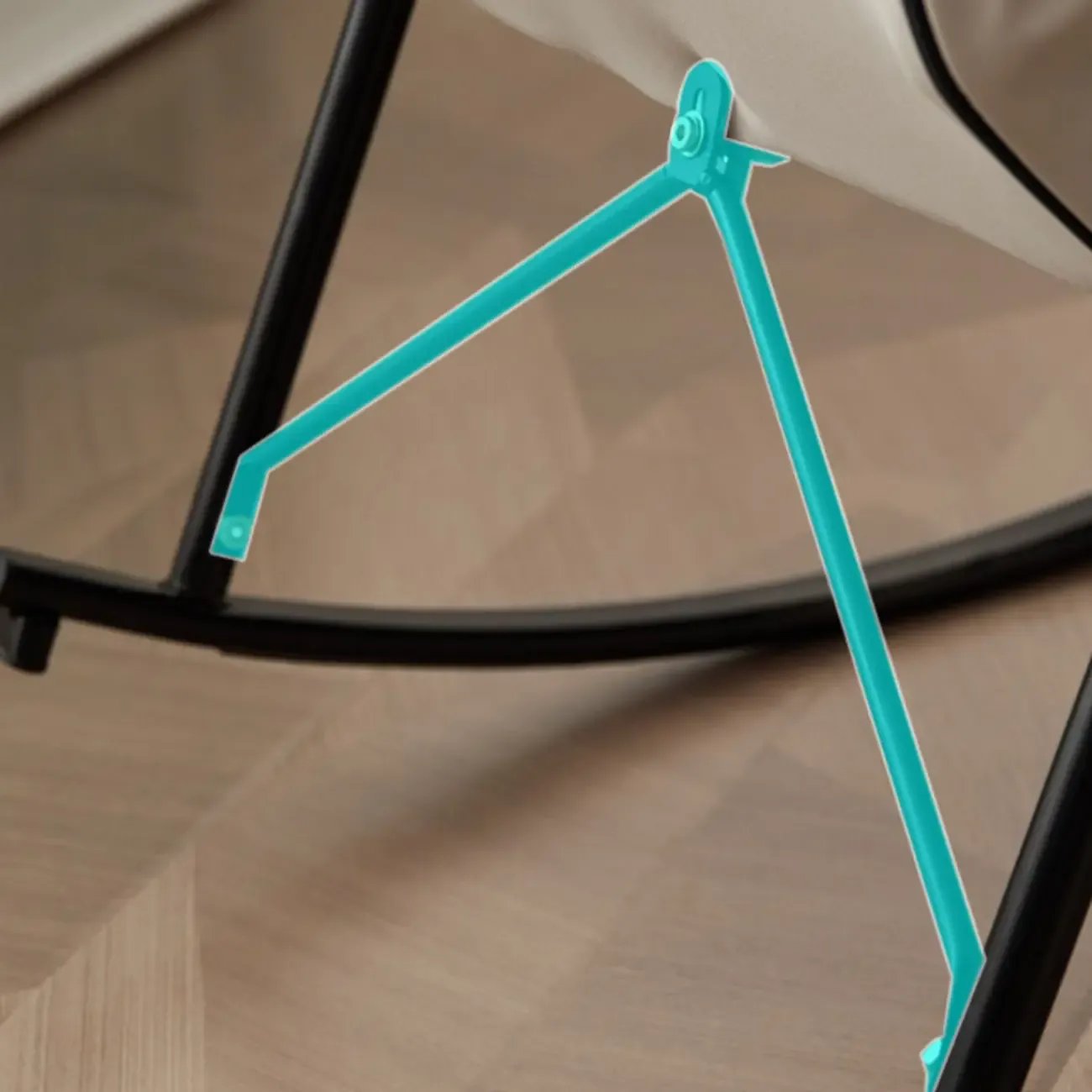 Modern Metal Track Arms Upholstered Rocking Chair