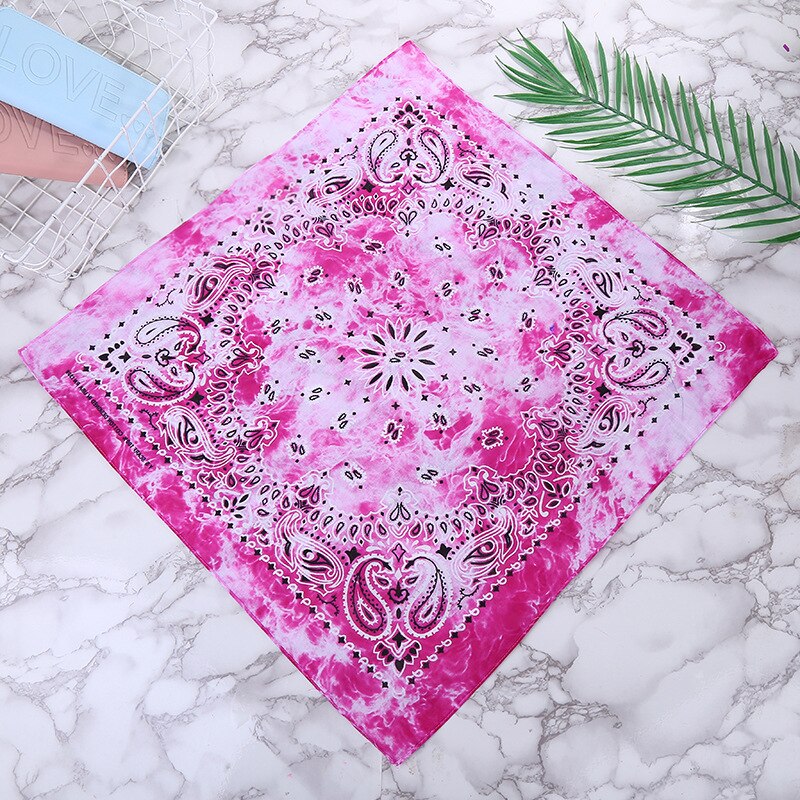 HULIANFU Tie Dye Bandana Cotton Paisley Bandanas Headbands Cowboy Handkerchiefs for Men and Women Colorful Hip-Hop Cycling Outdoor - Deanwangkt