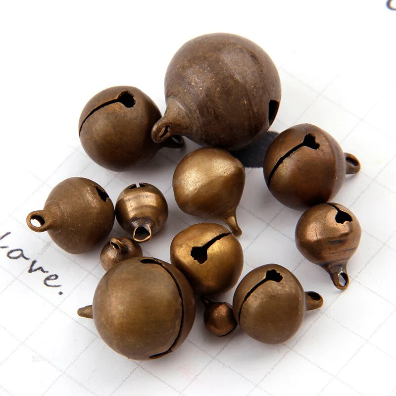 HULIANFU 2026  Bronze Metal Jingle Bells Loose Beads Festival Party Decoration/Christmas Tree Decorations/DIYCrafts Accessories - Deanwangkt
