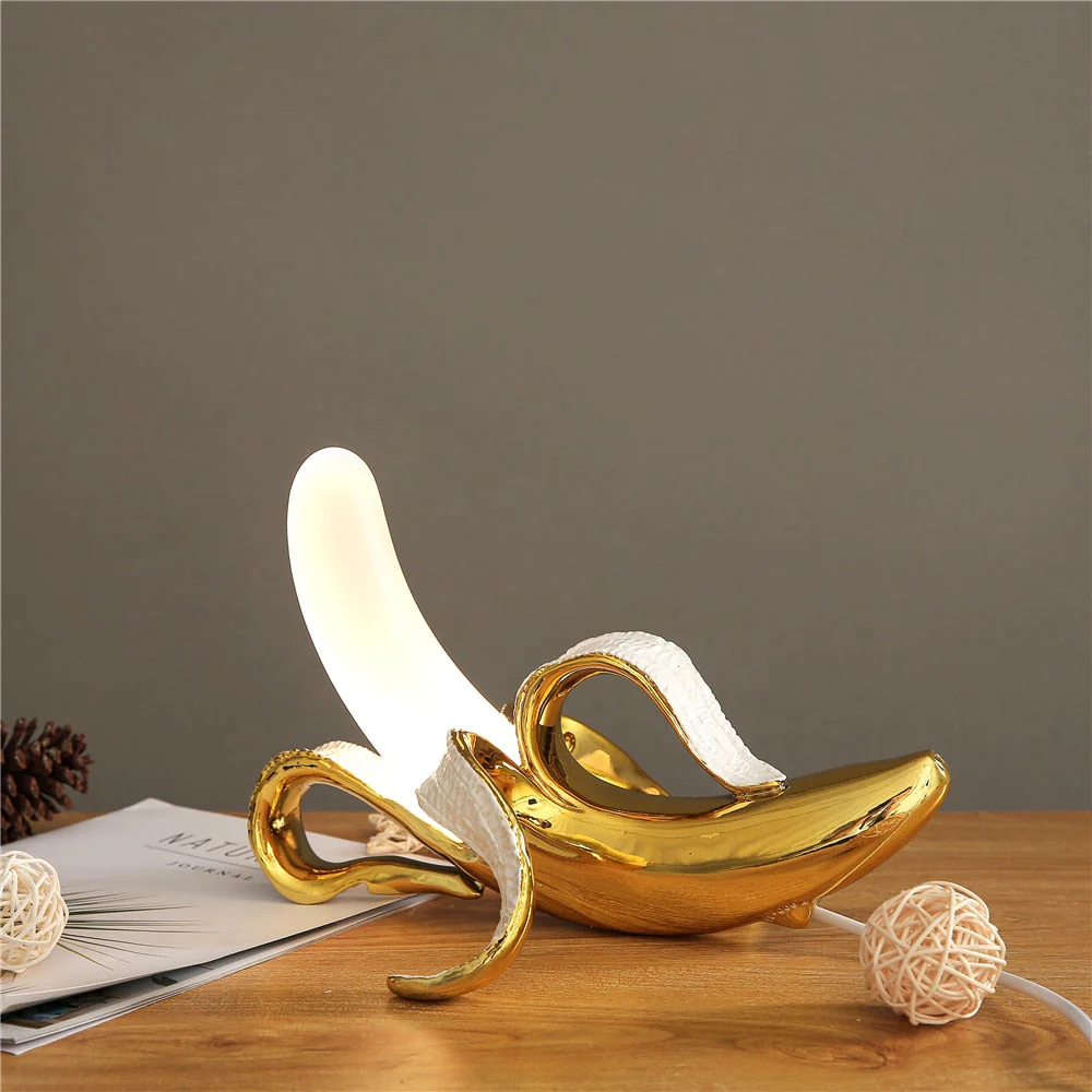 HULIANFU 2026  Table Lamp Italy Banana Desk Lamp Night Lights Led Bedroom Bedside Living Room Glass Modern Home Decor Lighting Fixtures - Deanwangkt