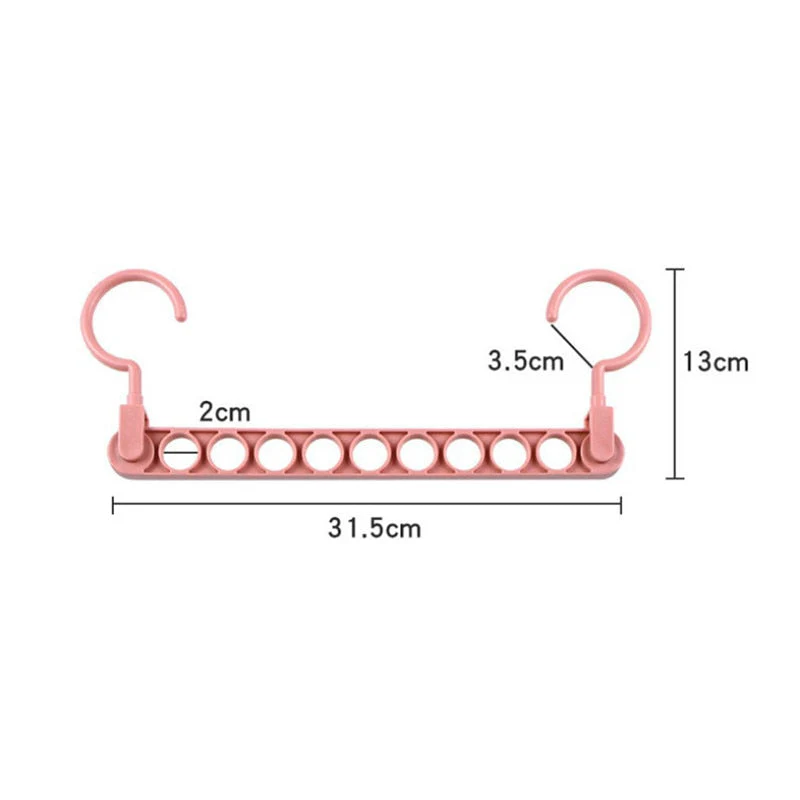 HULIANFU Magic 9-hole Support Circle Clothes Hanger Clothes Drying Rack Multifunction Plastic clothes rack Home Storage Hangers - Deanwangkt