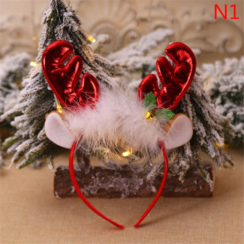 HULIANFU 2026  Christmas Headbands Santa Tree Elk Antlers Headband Kids Adult Headwear Reindeer Ornaments Christmas Decor Party Cosplay Gifts - Deanwangkt